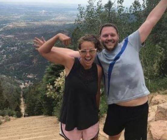 Heather Tesch cheering with her rumored husband.